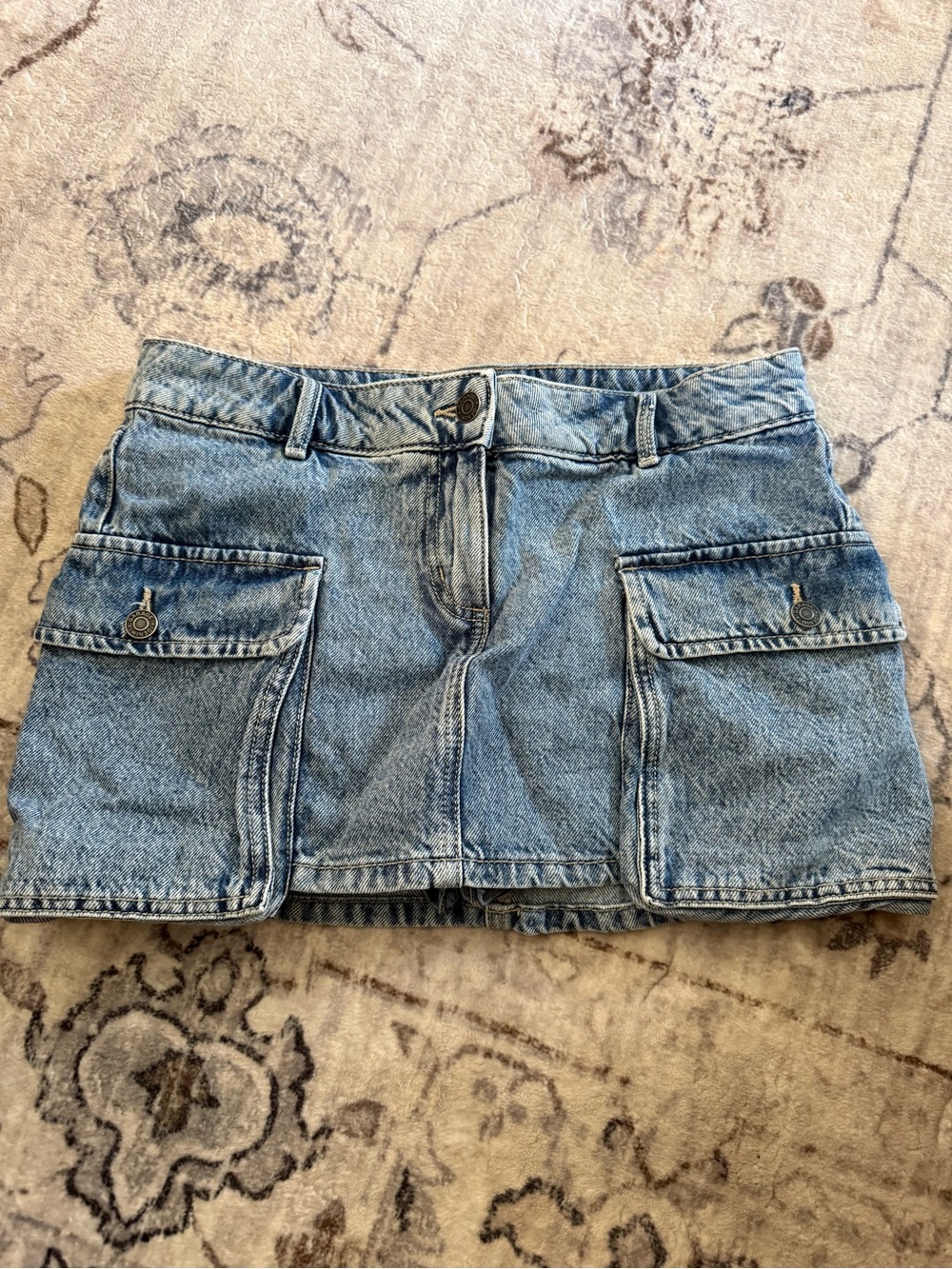 Garage Blue Washed Denim Mini Skirt